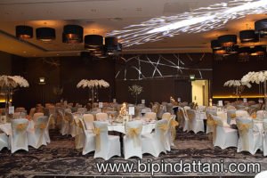 Wedding reception decoration at Wembley Hilton London