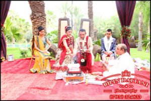 The primary witness of a Hindu marriage is the fire-deity (or the Sacred Fire) Agni