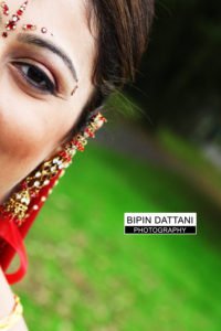 indian bride portrait with a fashion look for hindu wedding photography