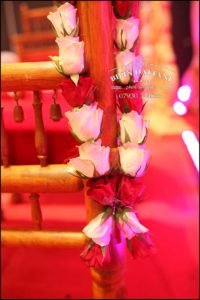 close of flower wedding garland for hindu wedding