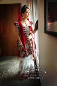 brides portrait at hilton t5 indian wedding