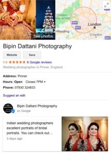 clients positive reviews for Bipin Dattani's indian wedding photography