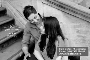 PROPOSAL PHOTOGRAPHER LONDON black and white image of happy couple after proposal near Tower Bridge