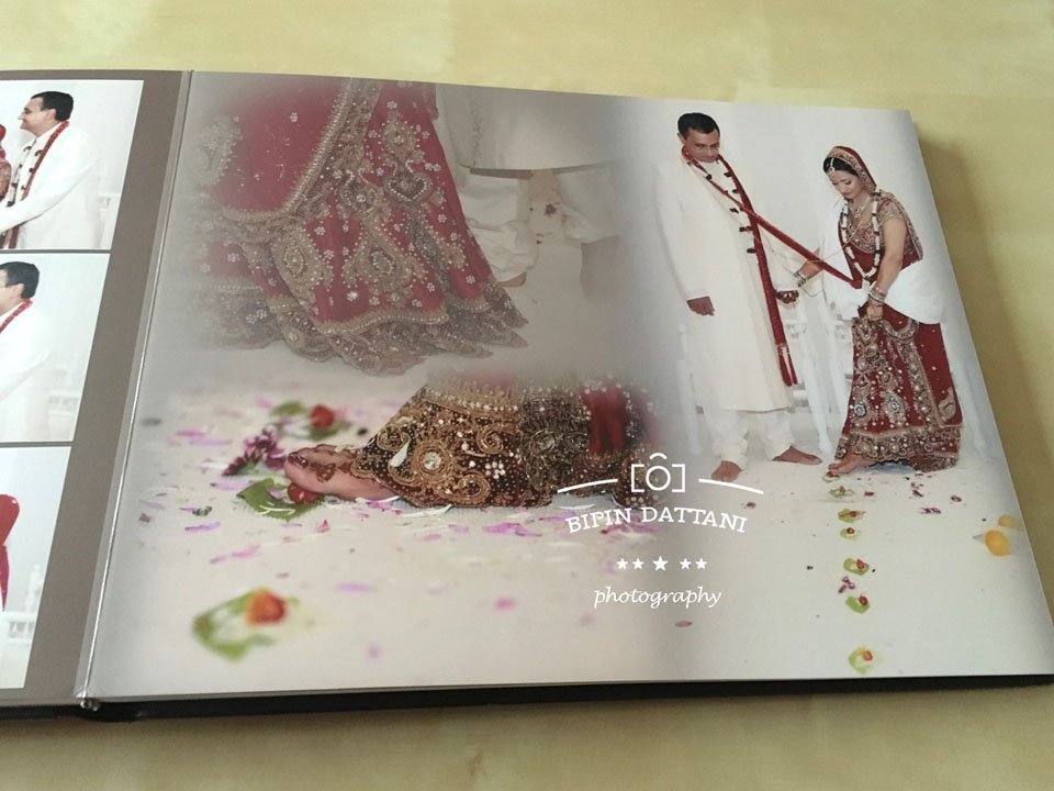 asian wedding album design by Bipin Dattani wedding photographer